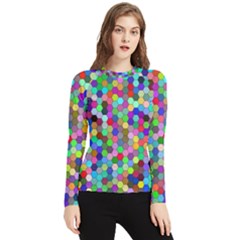 Background Color Women s Long Sleeve Rash Guard by artworkshop