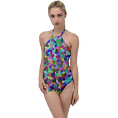 Background Color Go With The Flow One Piece Swimsuit by artworkshop