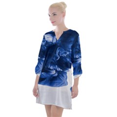 Moving Water And Ink Open Neck Shift Dress by artworkshop