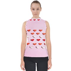 Lolly Candy  Valentine Day Mock Neck Shell Top by artworkshop