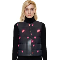 Love Valentine s Day Women s Short Button Up Puffer Vest by artworkshop