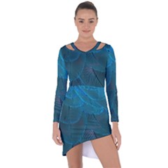 Beautiful Plumage Asymmetric Cut-out Shift Dress by artworkshop