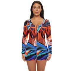 Another Rgb Lighting Test On Aluminium Surface Long Sleeve Boyleg Swimsuit by artworkshop