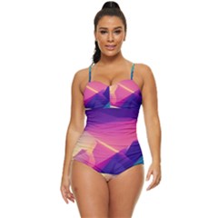 Abstract Geometric Landscape Art Retro Full Coverage Swimsuit by danenraven