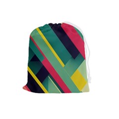 Pattern Abstract Geometric Design Drawstring Pouch (large) by danenraven