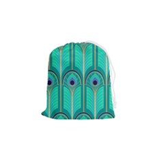Gradient Art Deco Pattern Design Drawstring Pouch (small) by artworkshop