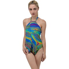 My Bubble Project Fit To Screen Go With The Flow One Piece Swimsuit by artworkshop