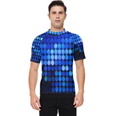 Pattern Blue Logo Men s Short Sleeve Rash Guard by artworkshop