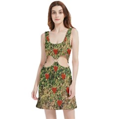 Valentine Day Heart Forest Velour Cutout Dress by artworkshop