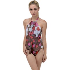 Valentine Day Heart Wallpaper Go With The Flow One Piece Swimsuit by artworkshop