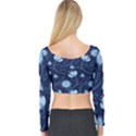 Flower Long Sleeve Crop Top View2