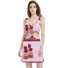 Hello February Text And Cupcakes Velour Cutout Dress by artworkshop