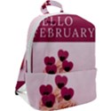 Hello february text and cupcakes Zip Up Backpack View2