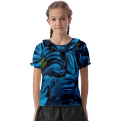 Texture Background Kids  Frill Chiffon Blouse by artworkshop