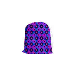 Bitesize Flowers Pearls And Donuts Strawberry Raspberry Blueberry Black Drawstring Pouch (xs) by Mazipoodles