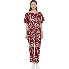 Berry Swirls Batwing Lightweight Chiffon Jumpsuit by ttlisted