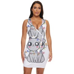 Xmas T- Shirt Funny Motif For Christmas T- Shirt (1) Draped Bodycon Dress by maxcute