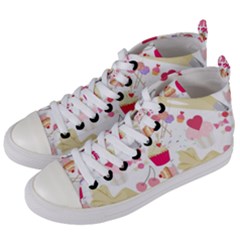 Desserts Pastries Baking Wallpaper Women s Mid-top Canvas Sneakers by Ravend