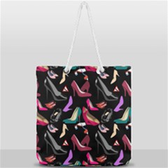 Heels Shoes Pattern Feminine Art Full Print Rope Handle Tote (large) by Ravend