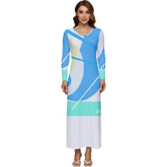 Abstract Art Design T- Shirt Abstract-1 T- Shirt Long Sleeve Velour Longline Maxi Dress by maxcute