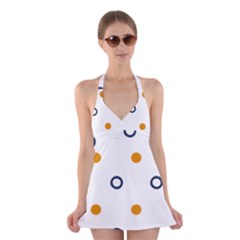 Abstract Dots And Circle Pattern T- Shirt Abstract Dots And Circle Pattern T- Shirt Halter Dress Swimsuit  by maxcute