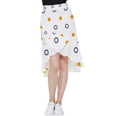 Abstract Dots And Circle Pattern T- Shirt Abstract Dots And Circle Pattern T- Shirt Frill Hi Low Chiffon Skirt by maxcute