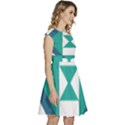 Abstract Pattern T- Shirt Hourglass Pattern Cap Sleeve High Waist Dress View3