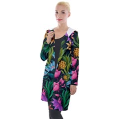 Floral Print  Hooded Pocket Cardigan by BellaVistaTshirt02