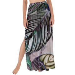 Dark Leaves Maxi Chiffon Tie-up Sarong by DinkovaArt