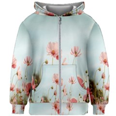Cosmos Flower Blossom In Garden Kids  Zipper Hoodie Without Drawstring by artworkshop