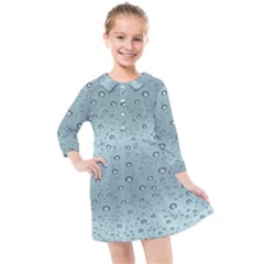 Design Pattern Texture Bubble Kids  Quarter Sleeve Shirt Dress by artworkshop
