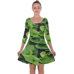 Layered Plant Leaves Iphone Wallpaper Quarter Sleeve Skater Dress by artworkshop