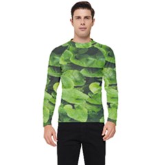 Layered Plant Leaves Iphone Wallpaper Men s Long Sleeve Rash Guard by artworkshop