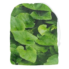 Layered Plant Leaves Iphone Wallpaper Drawstring Pouch (3xl) by artworkshop