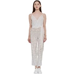 Pattern Abstrakwallpaper V-neck Spaghetti Strap Tie Front Jumpsuit by artworkshop