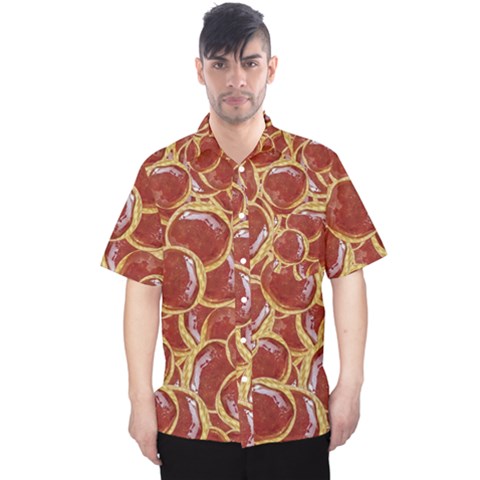 Cookies With Strawberry Jam Motif Pattern Men s Hawaii Shirt by dflcprintsclothing