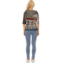 Patterned tunnels on the concrete wall Lightweight Drawstring Hooded Top View4