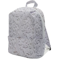 Plaster Background Floral Pattern Zip Up Backpack by artworkshop