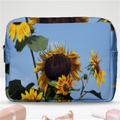 Sunflower Flower Yellow Make Up Pouch (large) by artworkshop