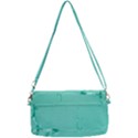 Teal Brick Texture Removable Strap Clutch Bag View2