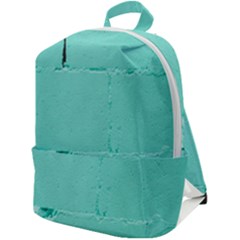 Teal Brick Texture Zip Up Backpack by artworkshop