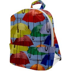 Umbrellas Colourful Zip Up Backpack by artworkshop