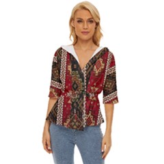 Uzbek Pattern In Temple Lightweight Drawstring Hooded Top by artworkshop