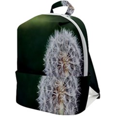 White Flower Zip Up Backpack by artworkshop