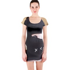 Ski Mask  Short Sleeve Bodycon Dress by Holyville