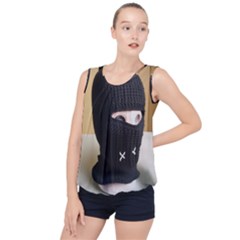 Ski Mask  Bubble Hem Chiffon Tank Top by Holyville