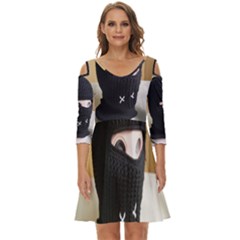 Hood 2 Shoulder Cut Out Zip Up Dress by Holyville
