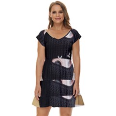 Hood 2 Short Sleeve Tiered Mini Dress by Holyville