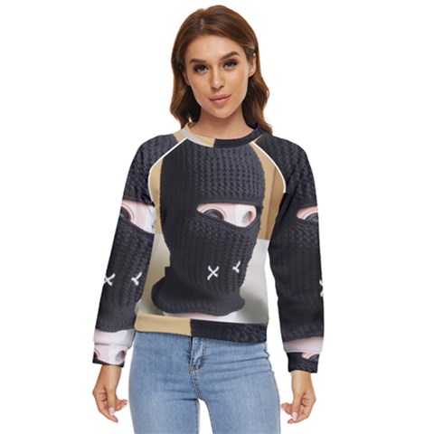 Ski Mask  Women s Long Sleeve Raglan Tee by Holyville