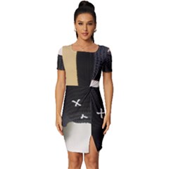 Ski Mask  Fitted Knot Split End Bodycon Dress by Holyville